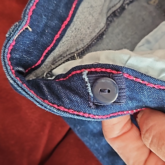 PinkLatte Girls Sz 8 Distressed jeans With Checkerboard Cuff NWT - Picture 6 of 6